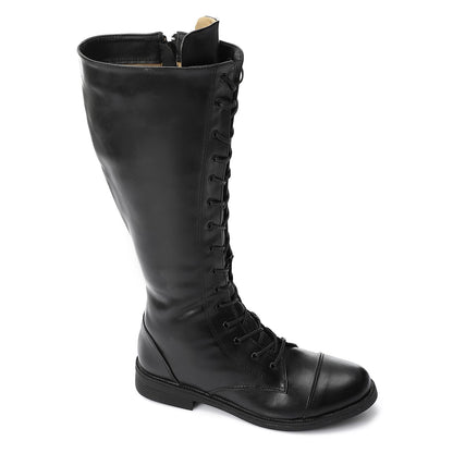 Round Toe Boot with Side Zipper - بوت بمقدمة دائرية وسوستة جانبية