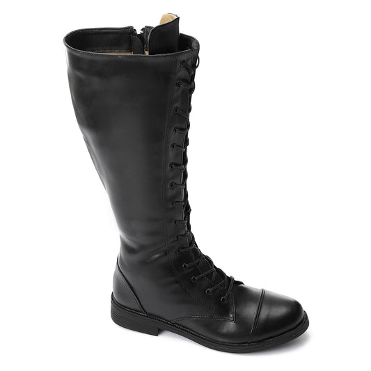 Round Toe Boot with Side Zipper - بوت بمقدمة دائرية وسوستة جانبية