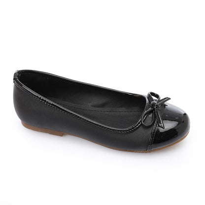 Girls Leather Soft Shoes with Bow