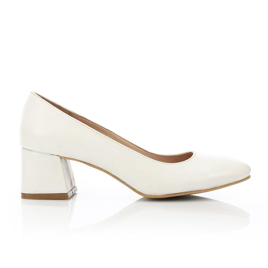 Classic White Pointed-Toe Pumps - 5 CM