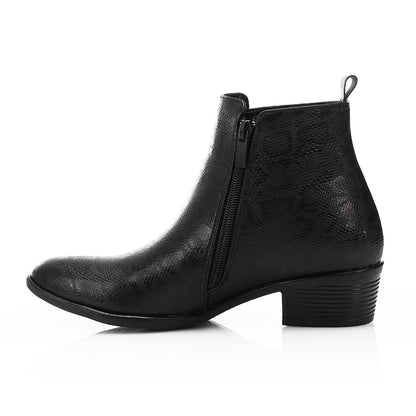 Leather Ankle Boot - Black.