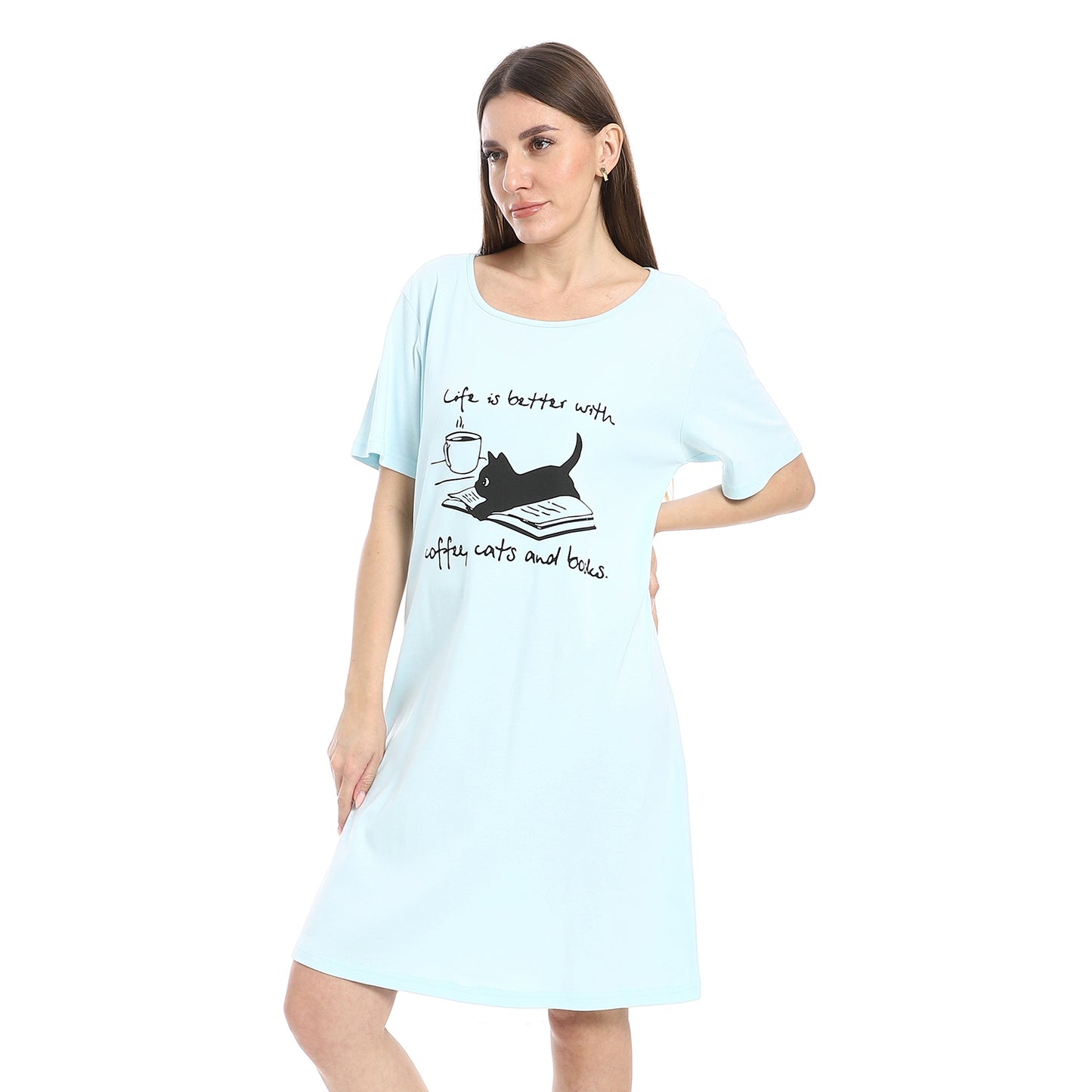 Short Sleeve Printed Nightgown