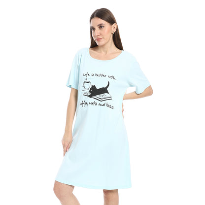 Short Sleeve Printed Nightgown