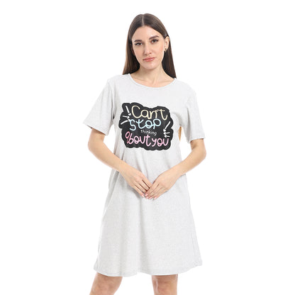 Short Sleeve Printed Nightgown