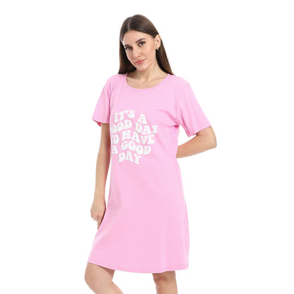 Printed Short Sleeve Nightgown