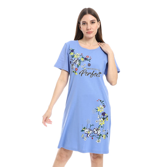 Printed Short Sleeve Nightgown