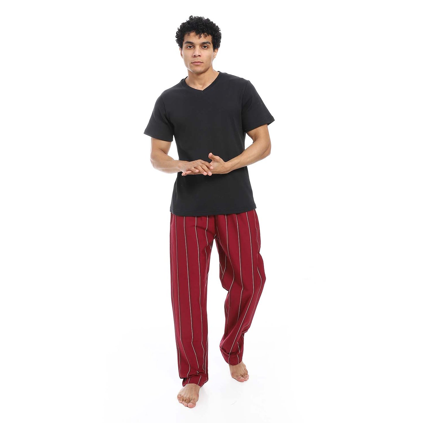 V-Neck T-Shirt & Pants Pajama Set