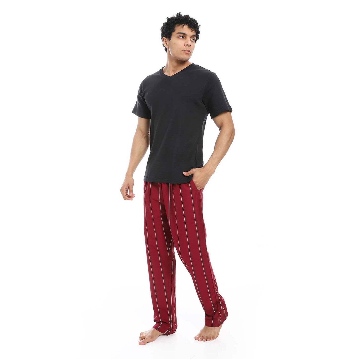 V-Neck T-Shirt & Pants Pajama Set