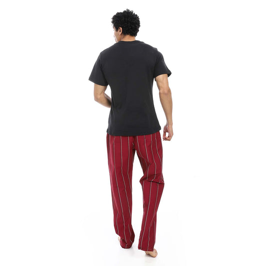 V-Neck T-Shirt & Pants Pajama Set