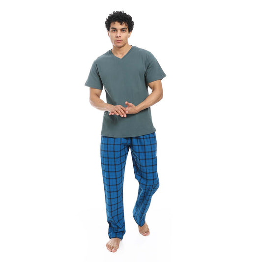 V-Neck T-Shirt & Pants Pajama Set