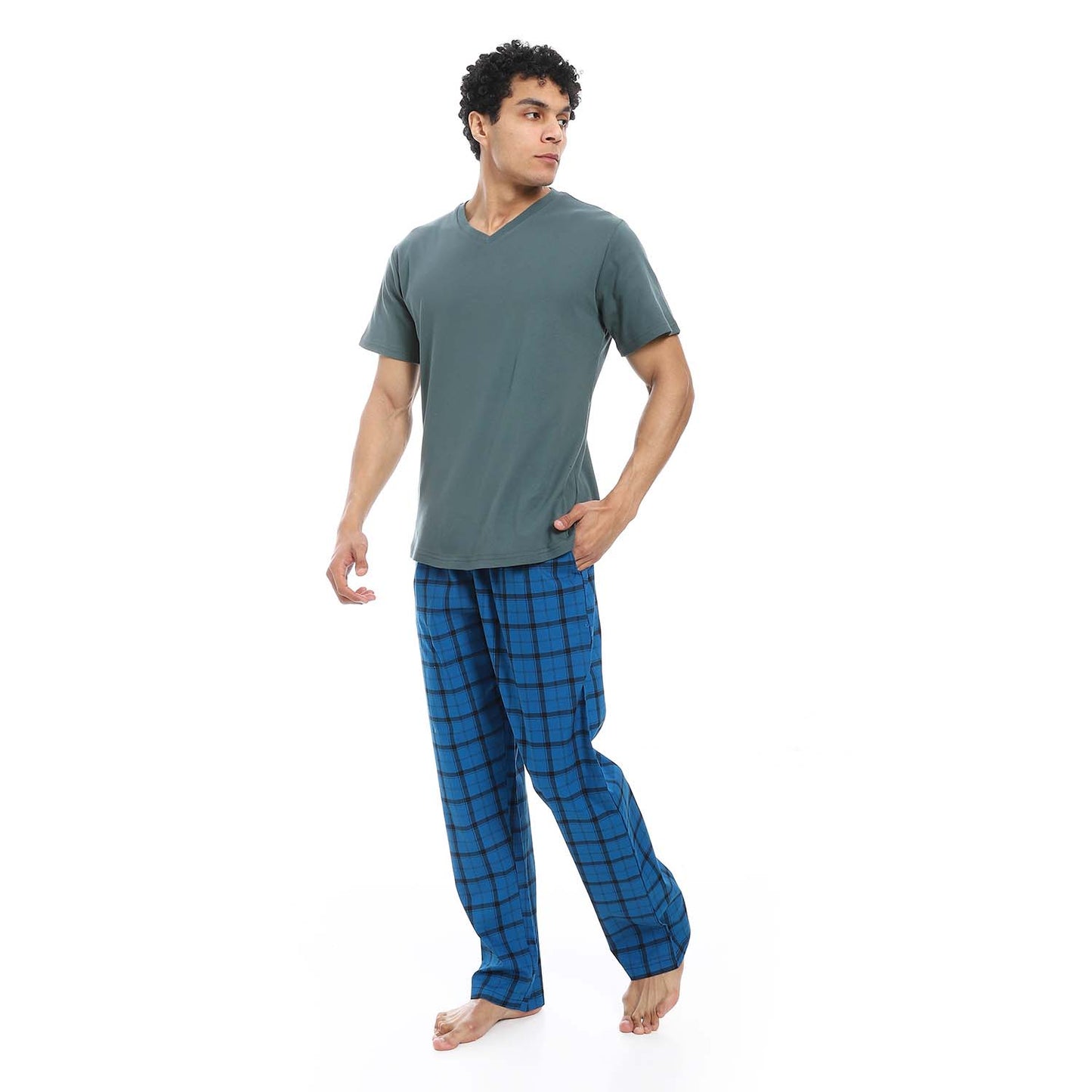 V-Neck T-Shirt & Pants Pajama Set