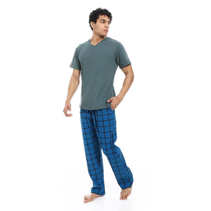 V-Neck T-Shirt & Pants Pajama Set
