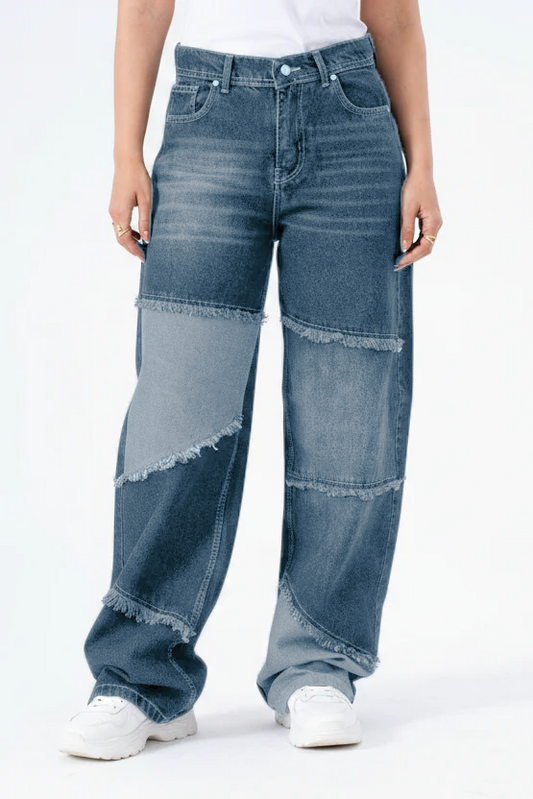 Faded Blue Remix Baggy Denim