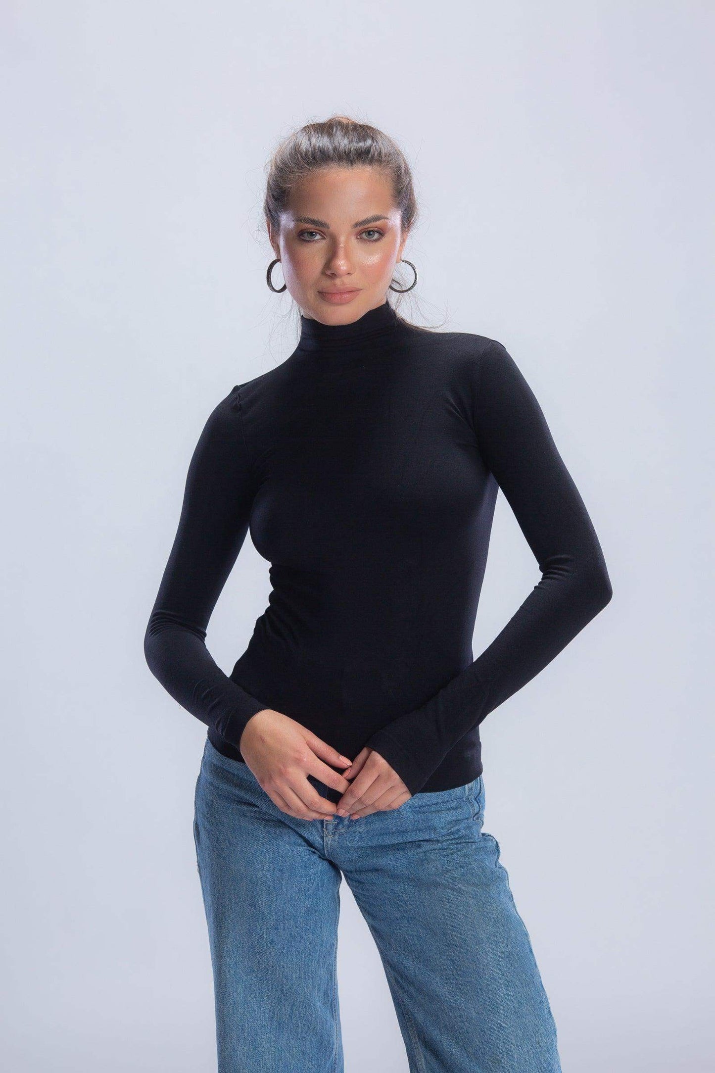 Carina High Neck Long Sleeve Top