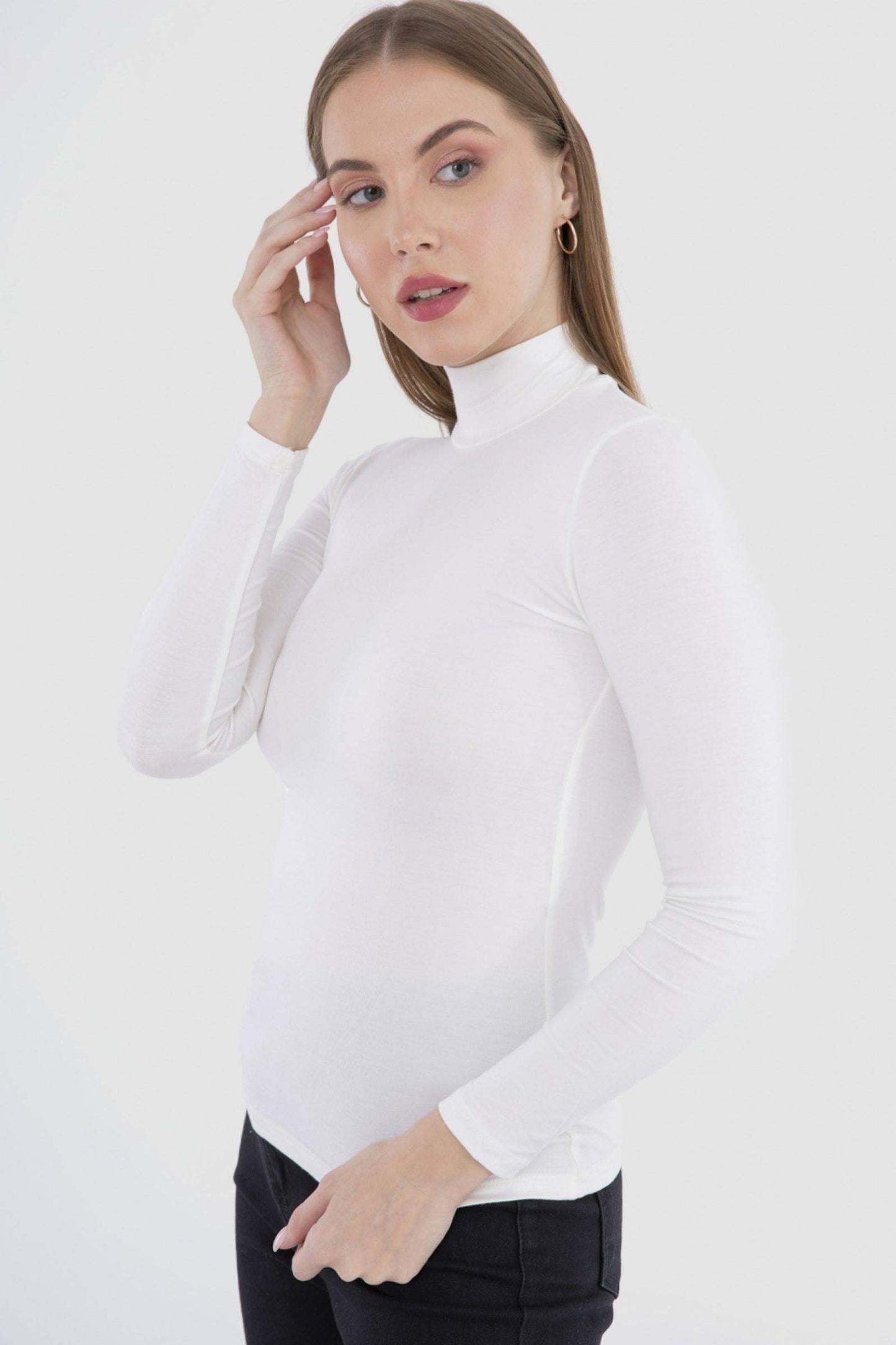 Carina High Neck Long Sleeve Top