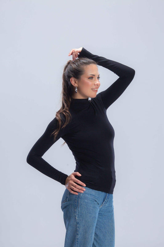 Carina High Neck Long Sleeve Top