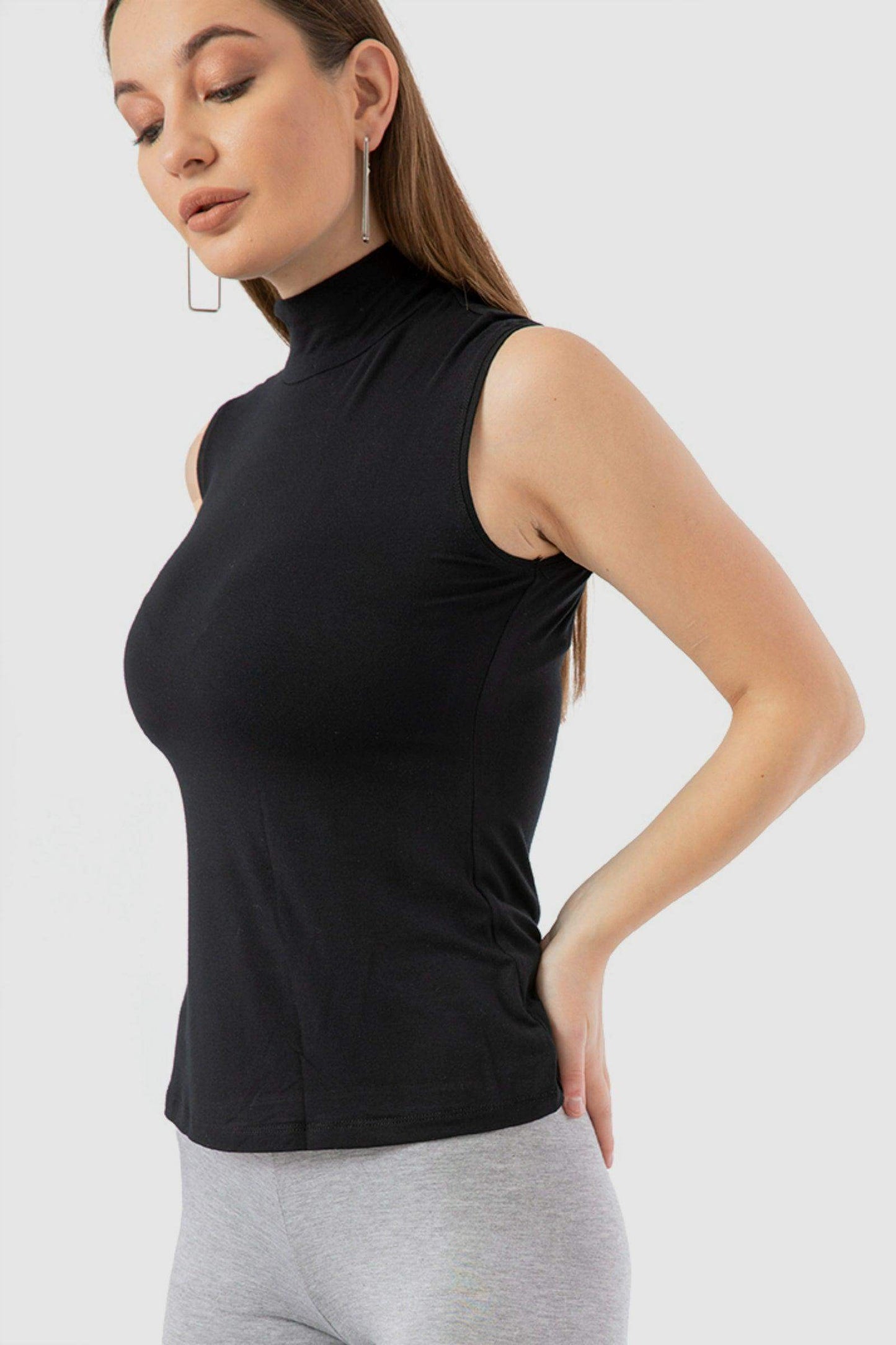 Carina Pack of 3 High Neck Seamless Viscose Sleeveless Top