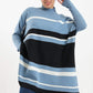 Carina High Neck Striped Poncho