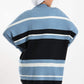 Carina High Neck Striped Poncho