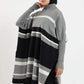 Carina High Neck Striped Poncho