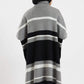 Carina High Neck Striped Poncho