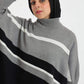 Carina High Neck Striped Poncho