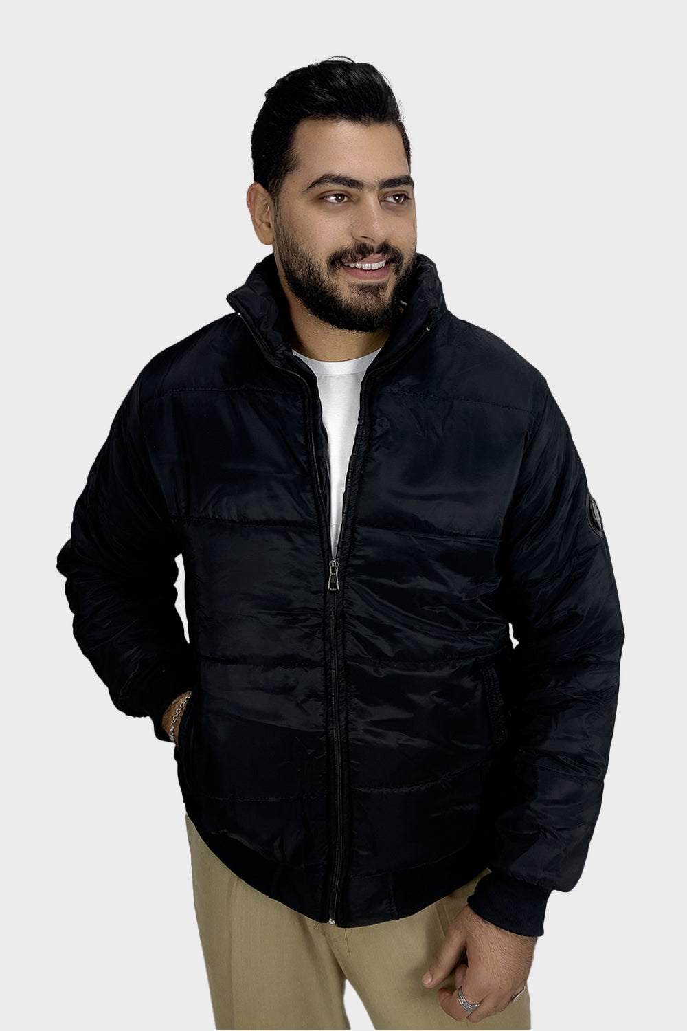 Black Waterproof Puffer Men Jacket