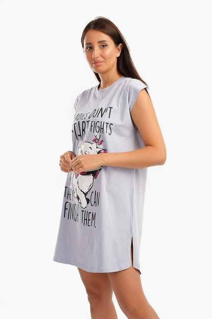 قميص نوم مطبوع باللون الخزامي