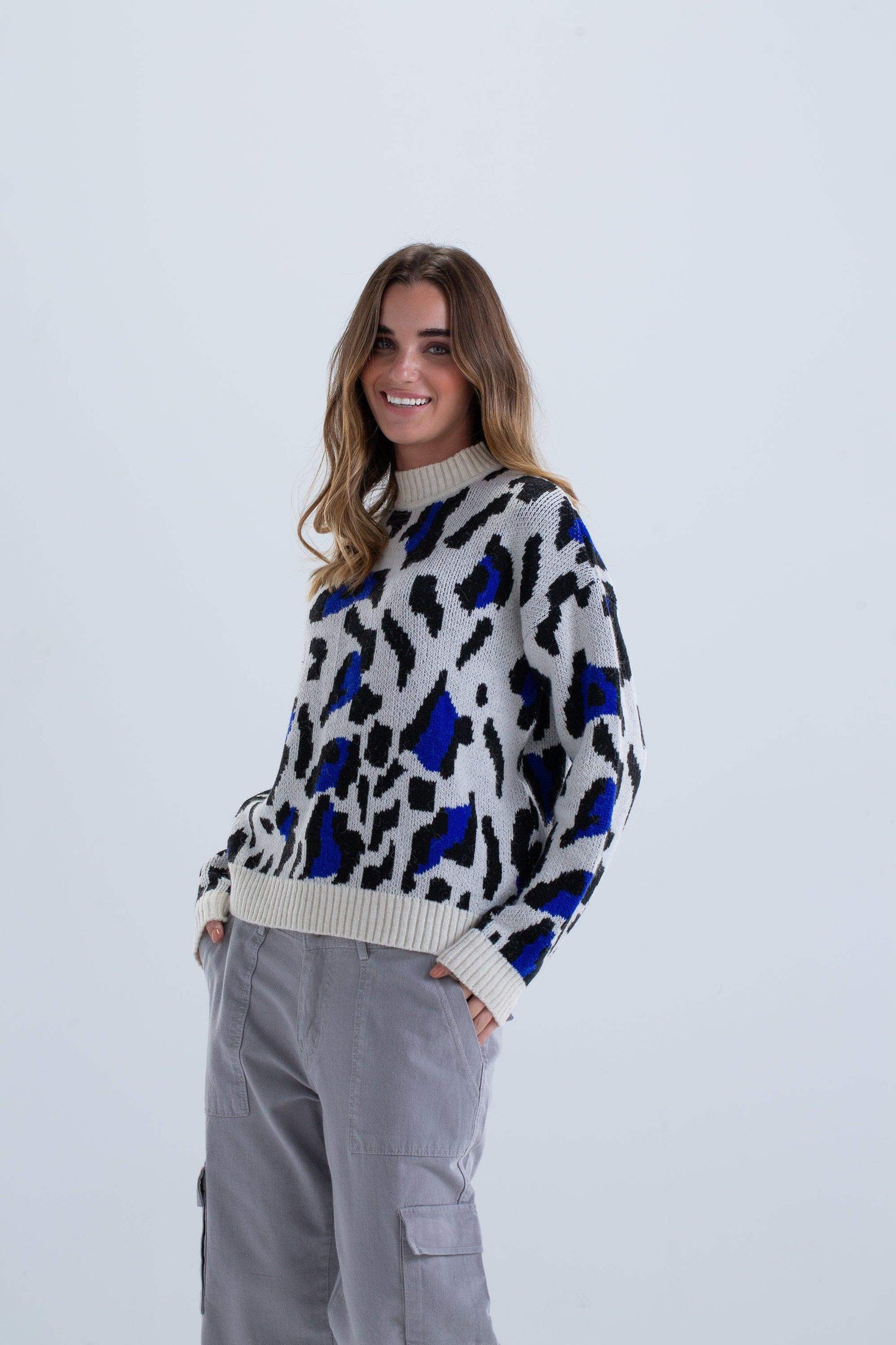 Carina Leopard Print Knitted Pullover