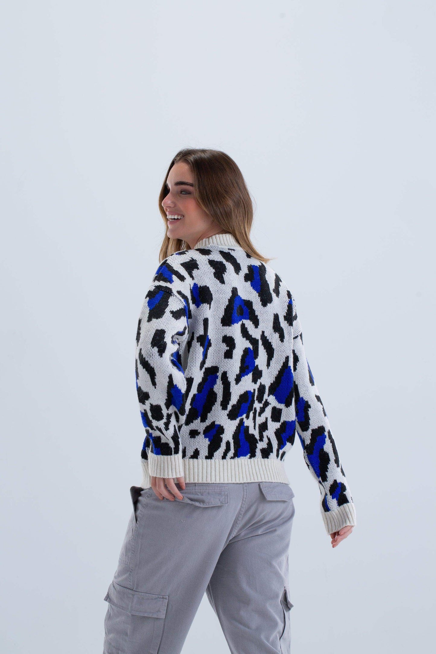 Carina Leopard Print Knitted Pullover