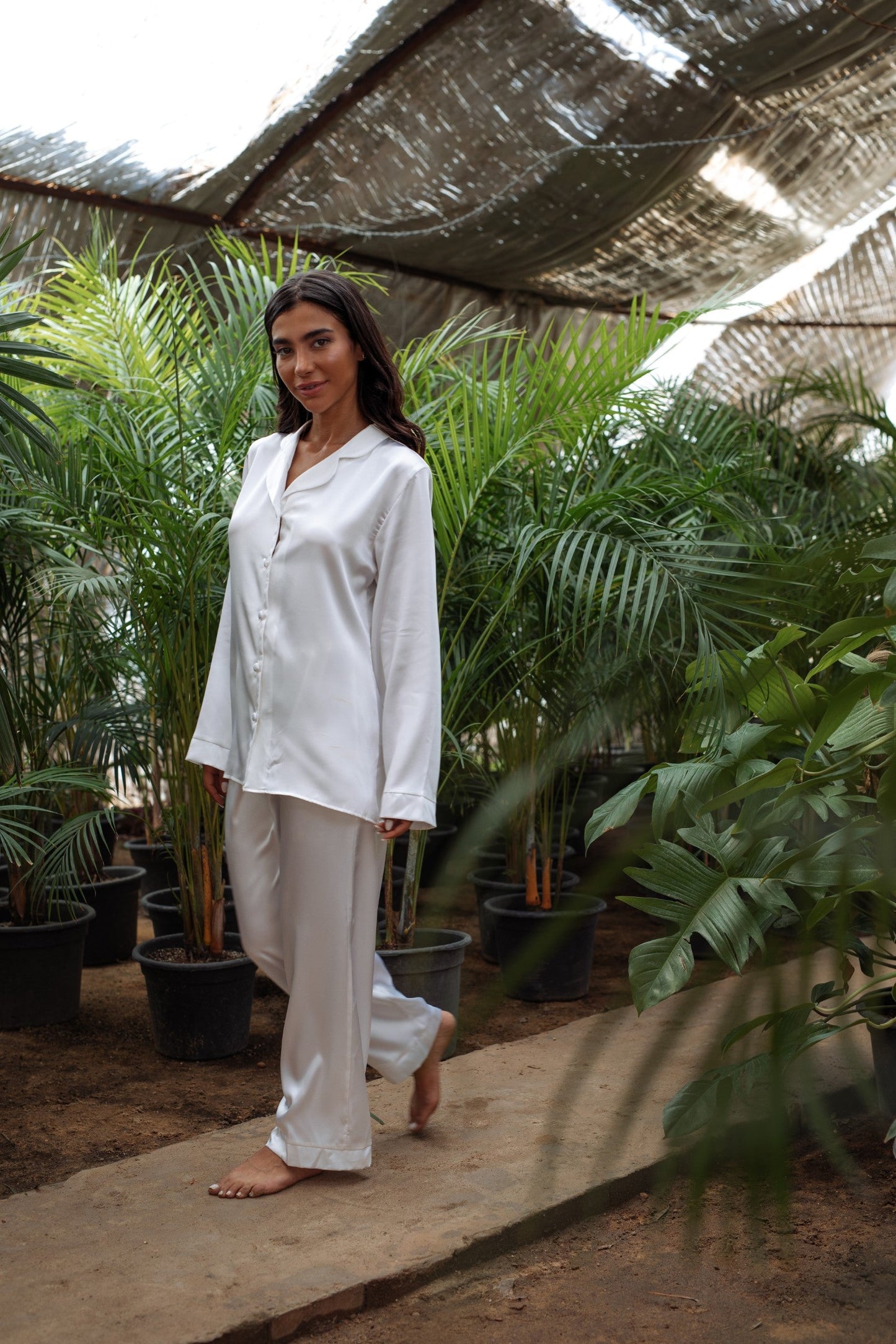 طقم بيجامة ساتان فاخر