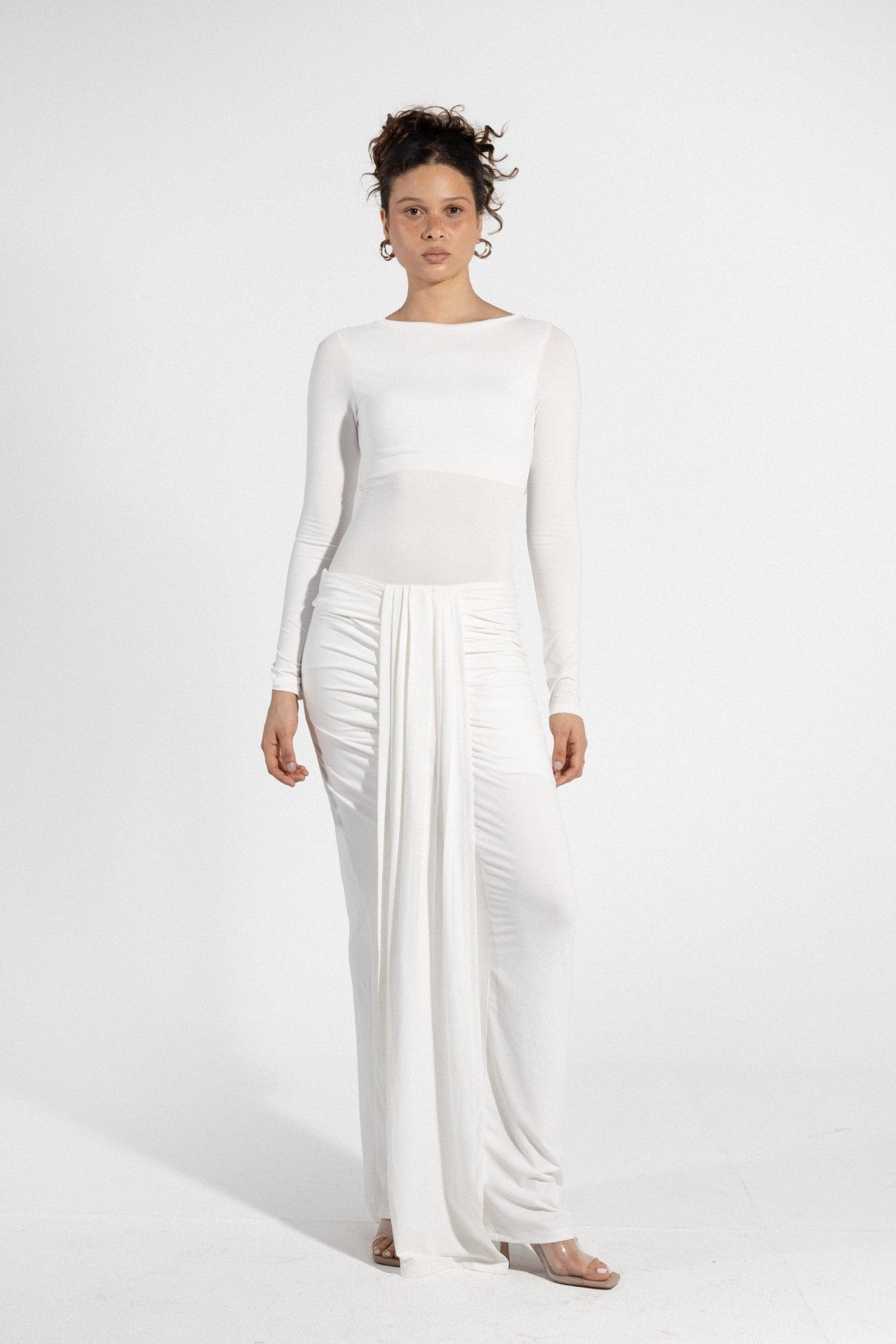 Long Skirt - White - Carina - ??â€™????????Ã±??ï¿½Ã¿??Æ’?Ã¿????