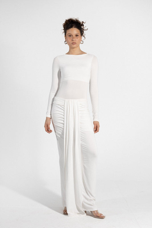 Long Skirt - White - Carina - ??â€™????????Ã±??ï¿½Ã¿??Æ’?Ã¿????