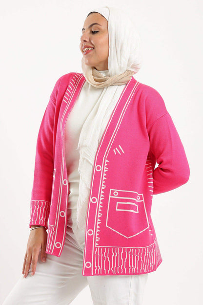 كارديجان محبوك بأكمام طويلة