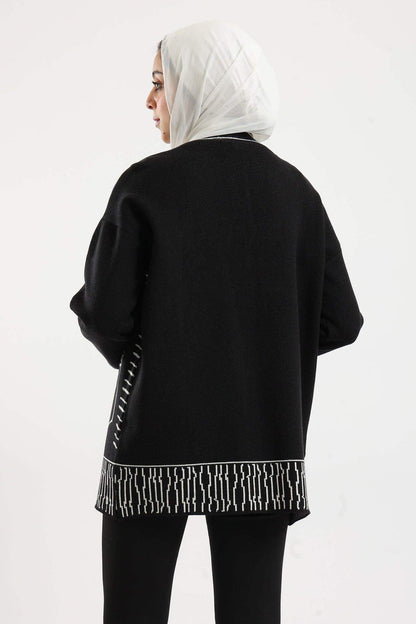 كارديجان محبوك بأكمام طويلة