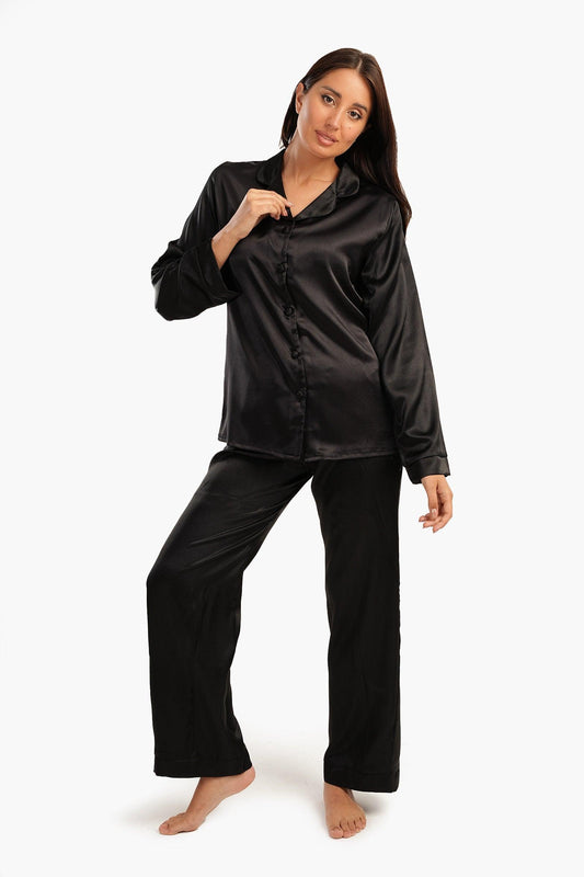 طقم بيجامة ساتان فاخر