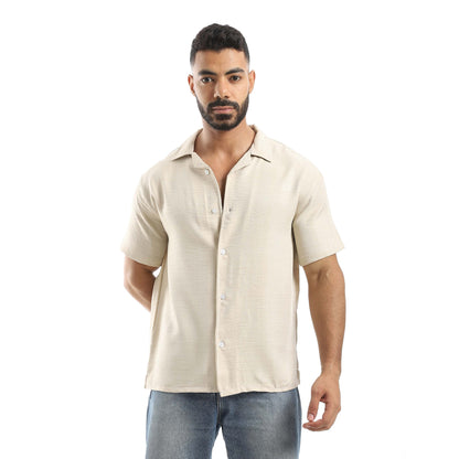 Half Sleeve Turn Down Collar Shirt