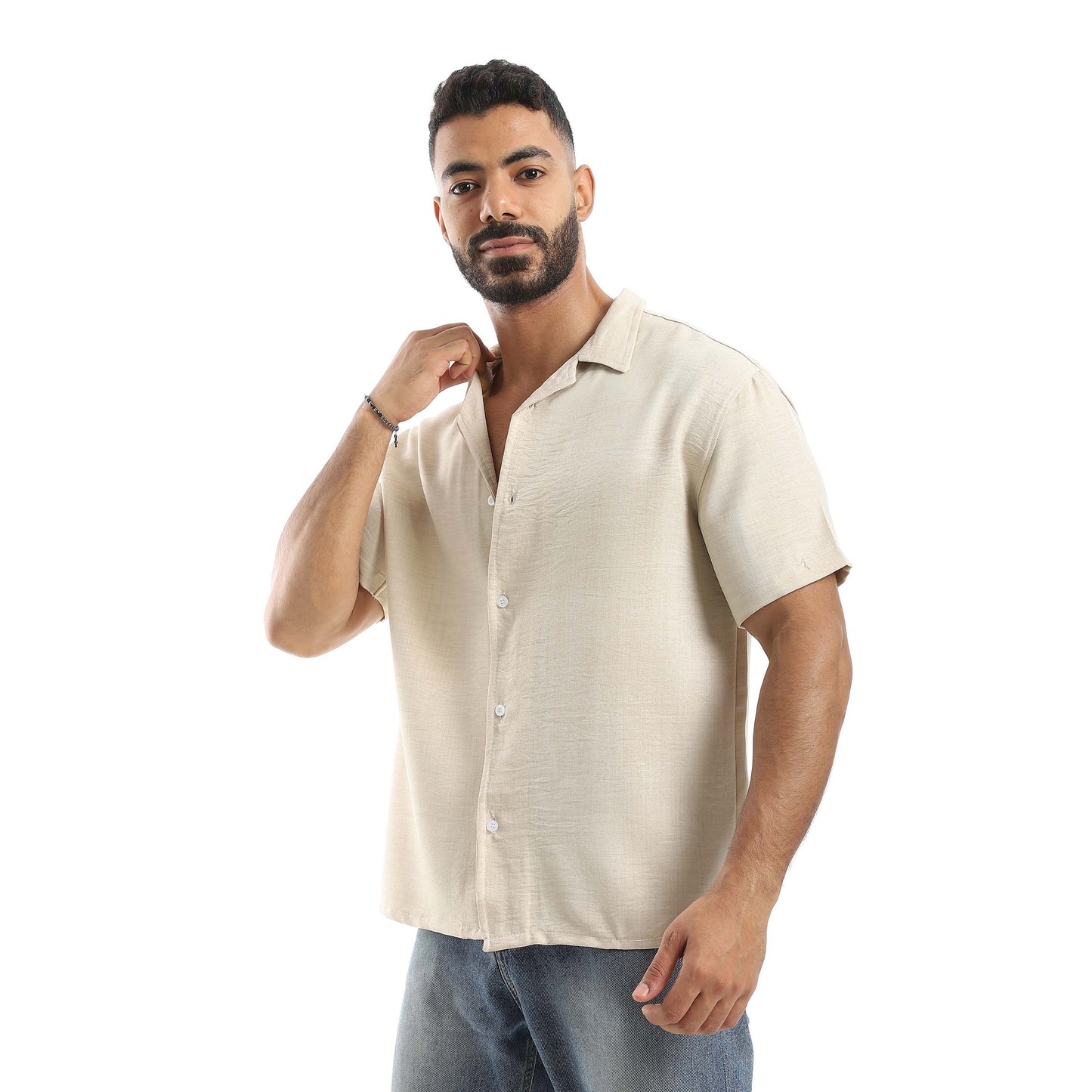 Half Sleeve Turn Down Collar Shirt