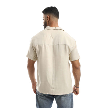 Half Sleeve Turn Down Collar Shirt