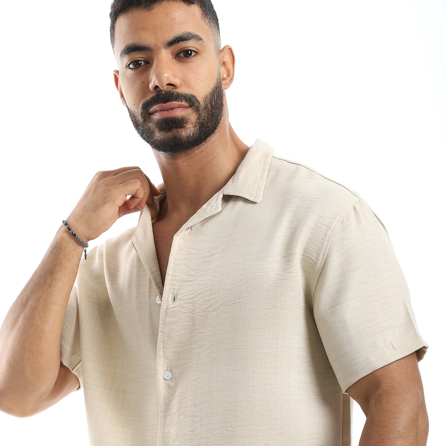 Half Sleeve Turn Down Collar Shirt