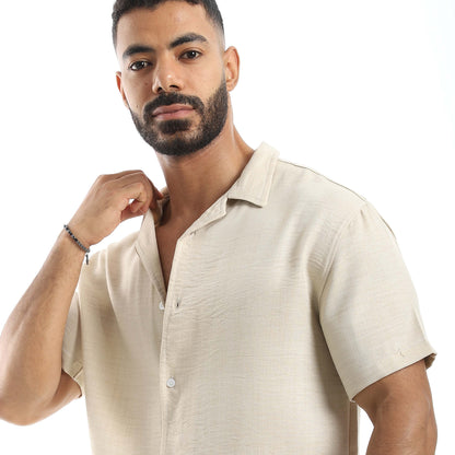 Half Sleeve Turn Down Collar Shirt