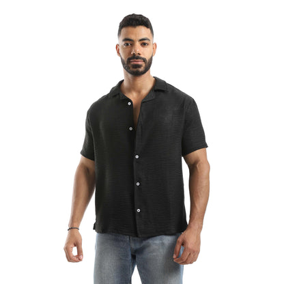 Half Sleeve Turn Down Collar Shirt