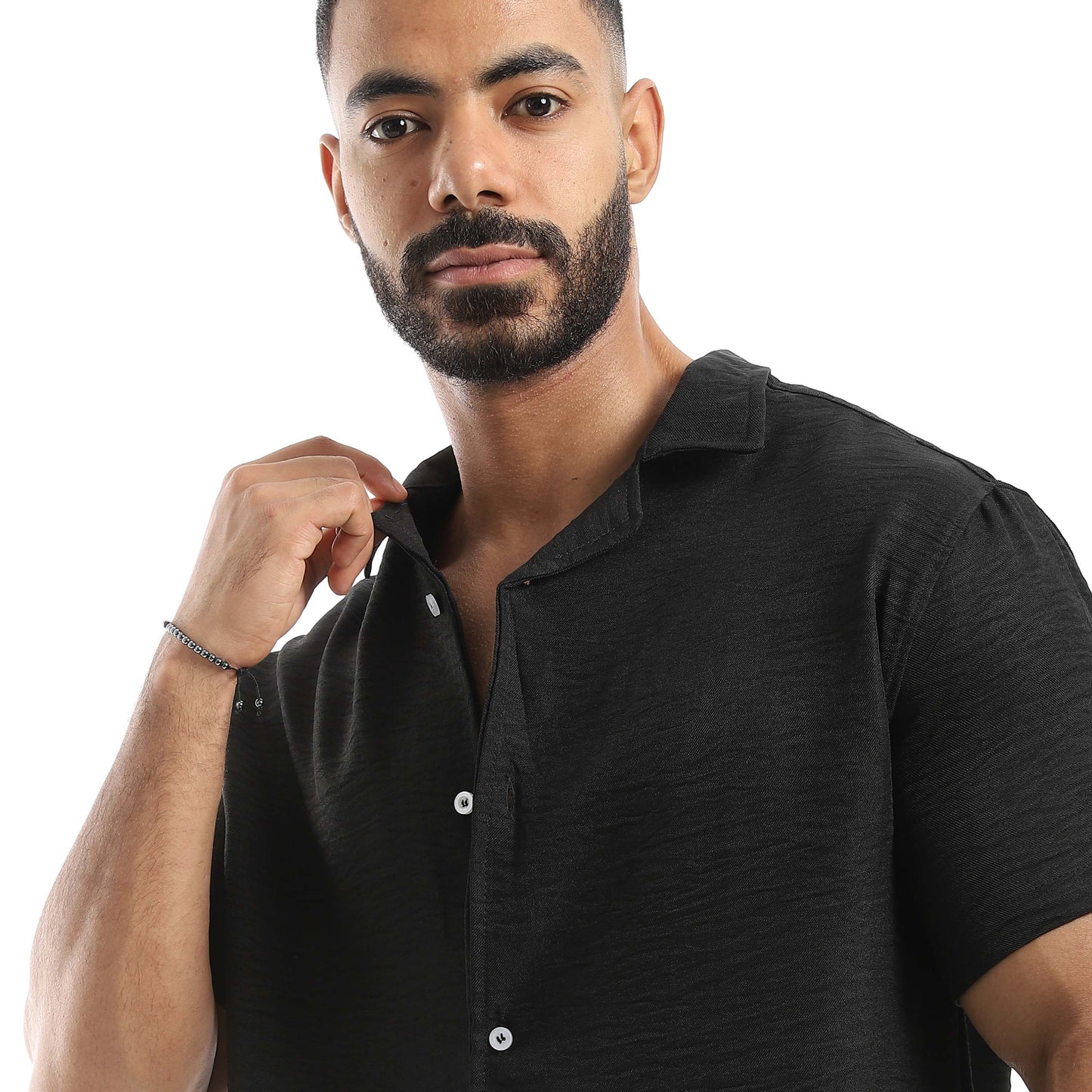 Half Sleeve Turn Down Collar Shirt