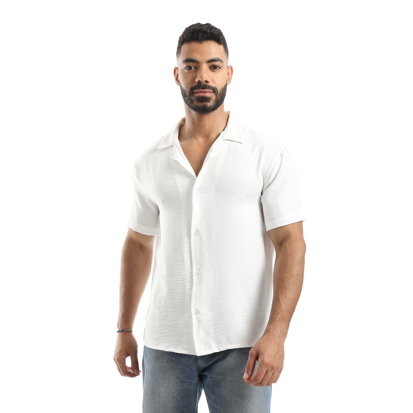 Half Sleeve Turn Down Collar Shirt