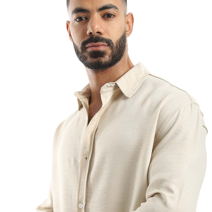 Long Sleeves Turn Down Collar Shirt