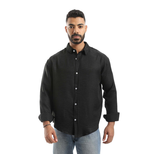 Long Sleeves Turn Down Collar Shirt
