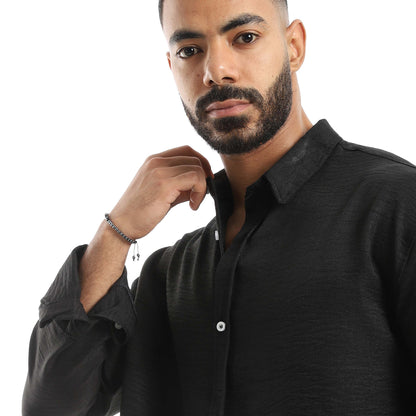 Long Sleeves Turn Down Collar Shirt