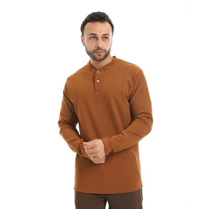 Plain Mandarin Collar Sweatshirt