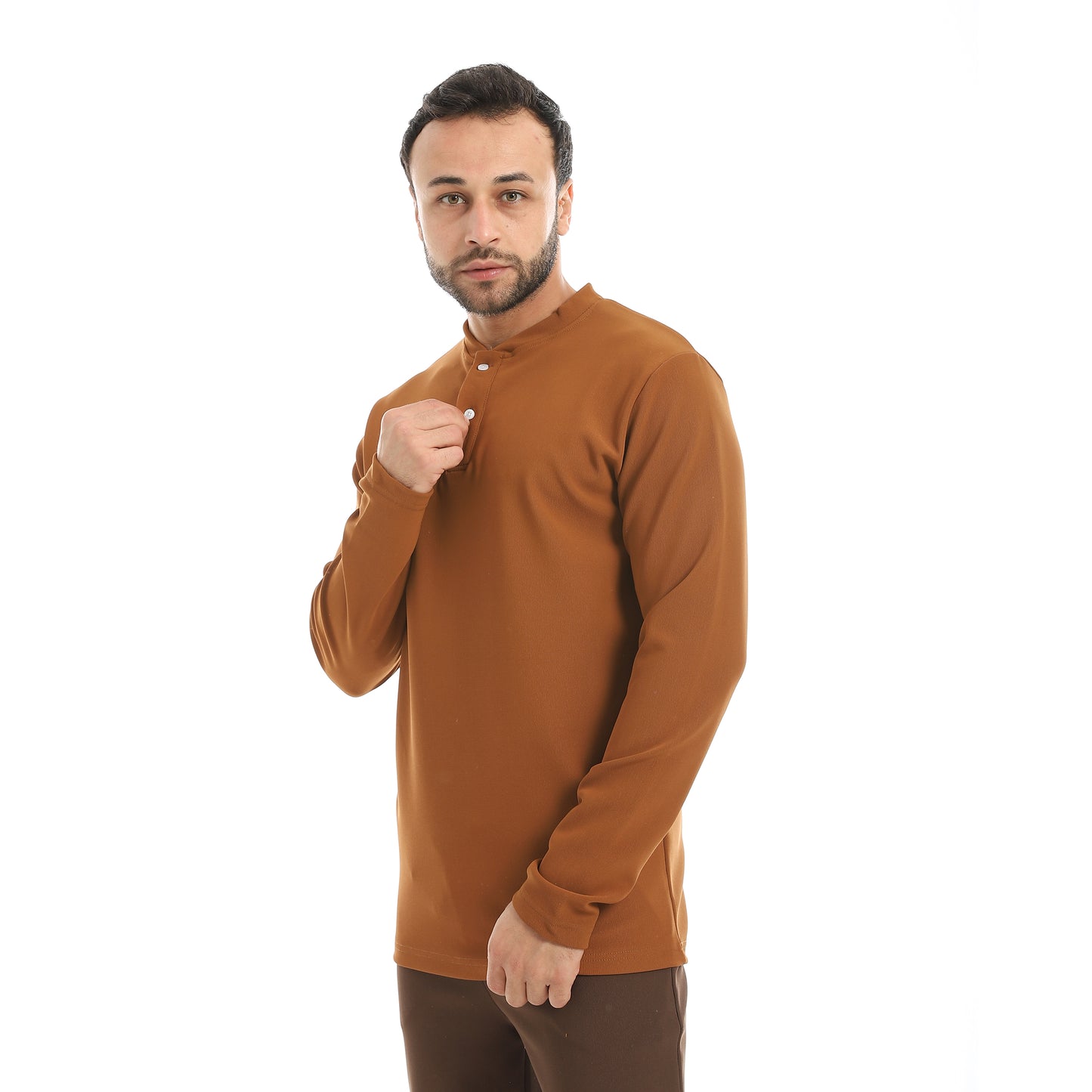 Plain Mandarin Collar Sweatshirt