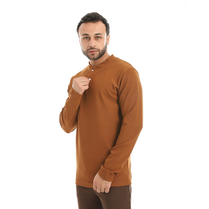 Plain Mandarin Collar Sweatshirt